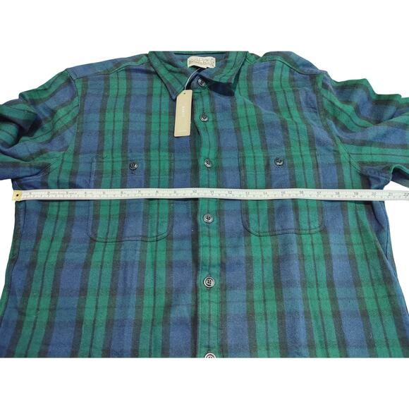 J. Crew Long Sleeve Shirt Flannel Double Brushed Plaid Green Mens Medium NWT - Picture 5 of 7